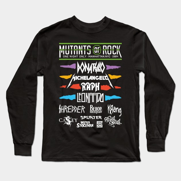 Mutants of Rock - Double Sided Festival Shirt Long Sleeve T-Shirt by RetroReview